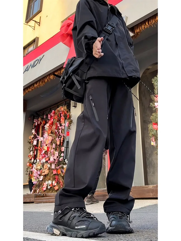 

Американские уличные рабочие брюки для мужчин, новые весенние модные водонепроницаемые брюки-карго, прямые брюки-парашюты