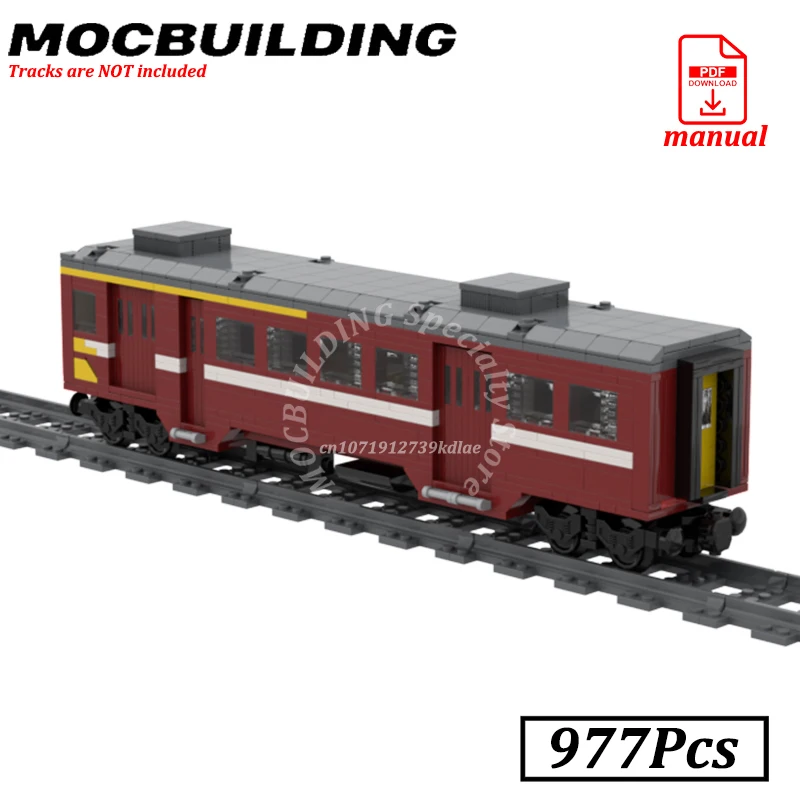 RC Train with Passenger Car Blocks Railway Remote Engine AM 73 Classic Model Moc Building City Railroad Brick Construction Gift