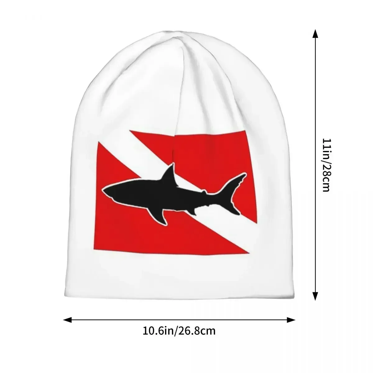 Diving Flag With A Shark Warm Knitted Cap Fashion Bonnet Hat Autumn Winter Outdoor Beanies Hats for Unisex Adult