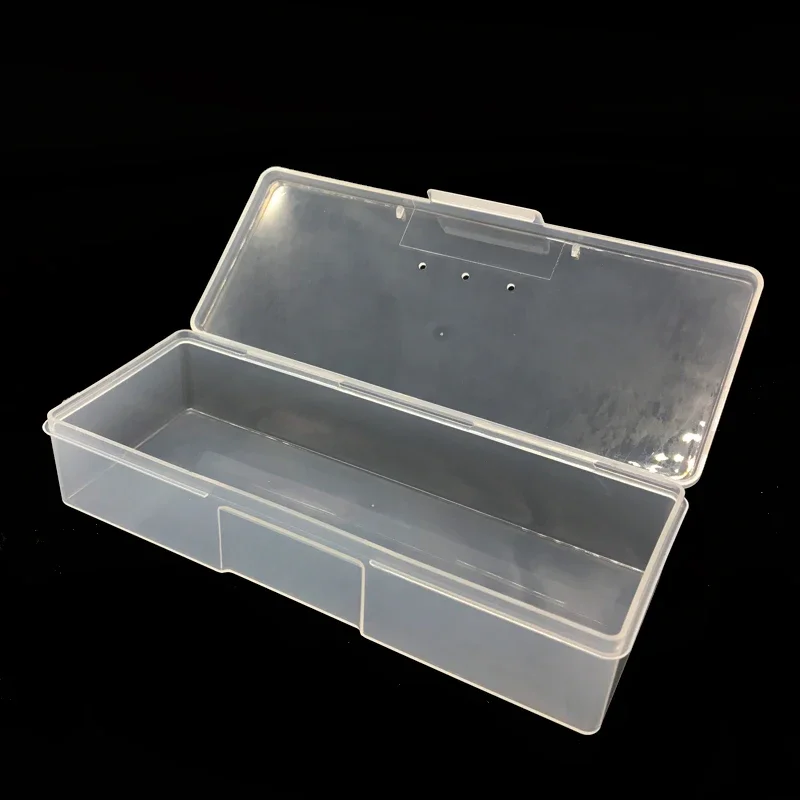 1 Piece Clear Empty Nail Art Storage Box Drill Bit Holder Container Nail Accessory Display Case Organizer Manicure Makeup Tool