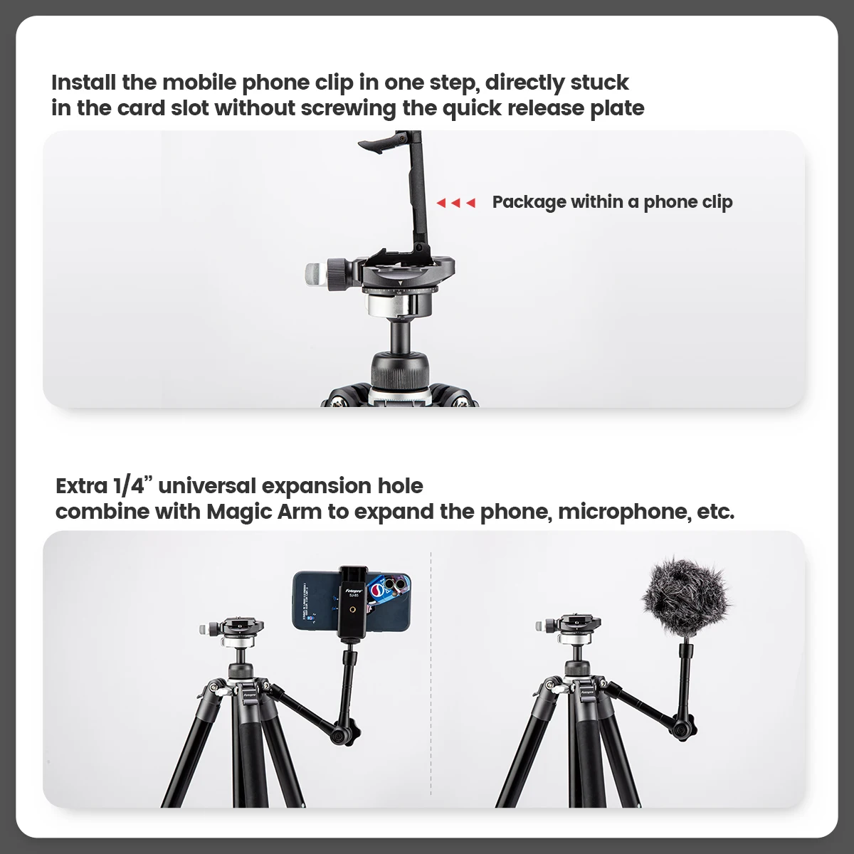 Fotopro 152CM Lightweight Compact Travel Tripod for Camera Phone Mount Detachable Selfie Stick Free-1