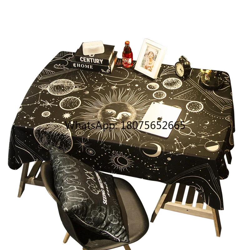 Tarot personalized trendy brand sun waterproof moon tablecloth dormitory desk decoration table cover cloth