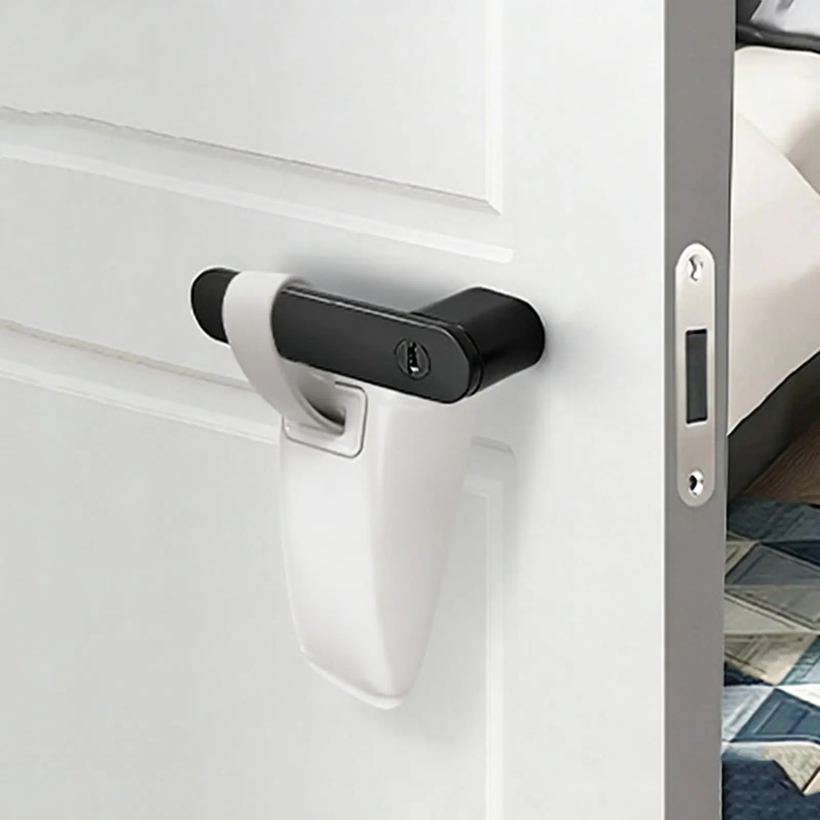 Door Wedge Alarm Security Portable Travel Safety Stoppers Double Mode Door Wedge With Alarm For Home Hotel Apartment Dormitory