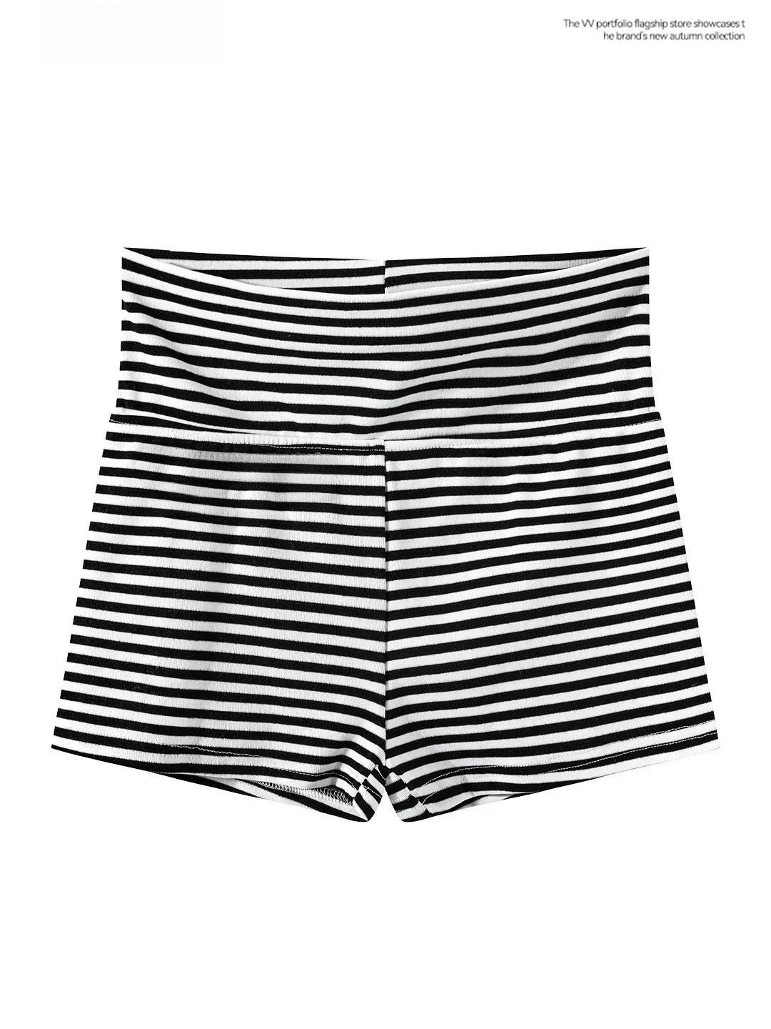High Waist Slim Fit Striped Short Pants Women's Base Layer Sexy Tightening Casual School Style Summer Pants Black White