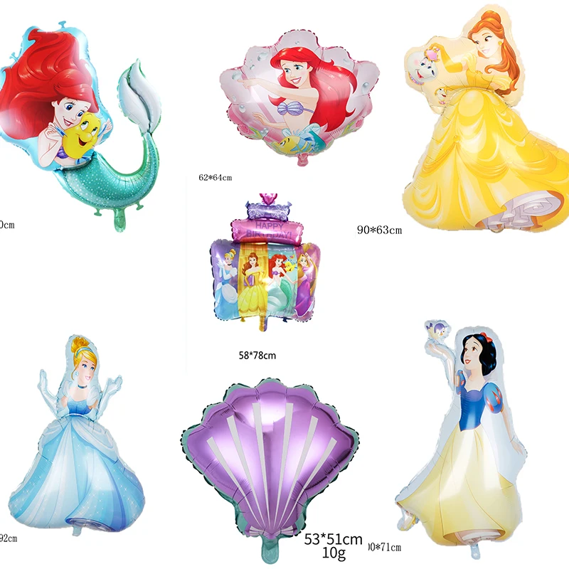 Disney Princess Elsa Snow White Balloons Girls Happy Birthday Party Decorations Baby Shower Inflatable Ball Kids Toys Gifts