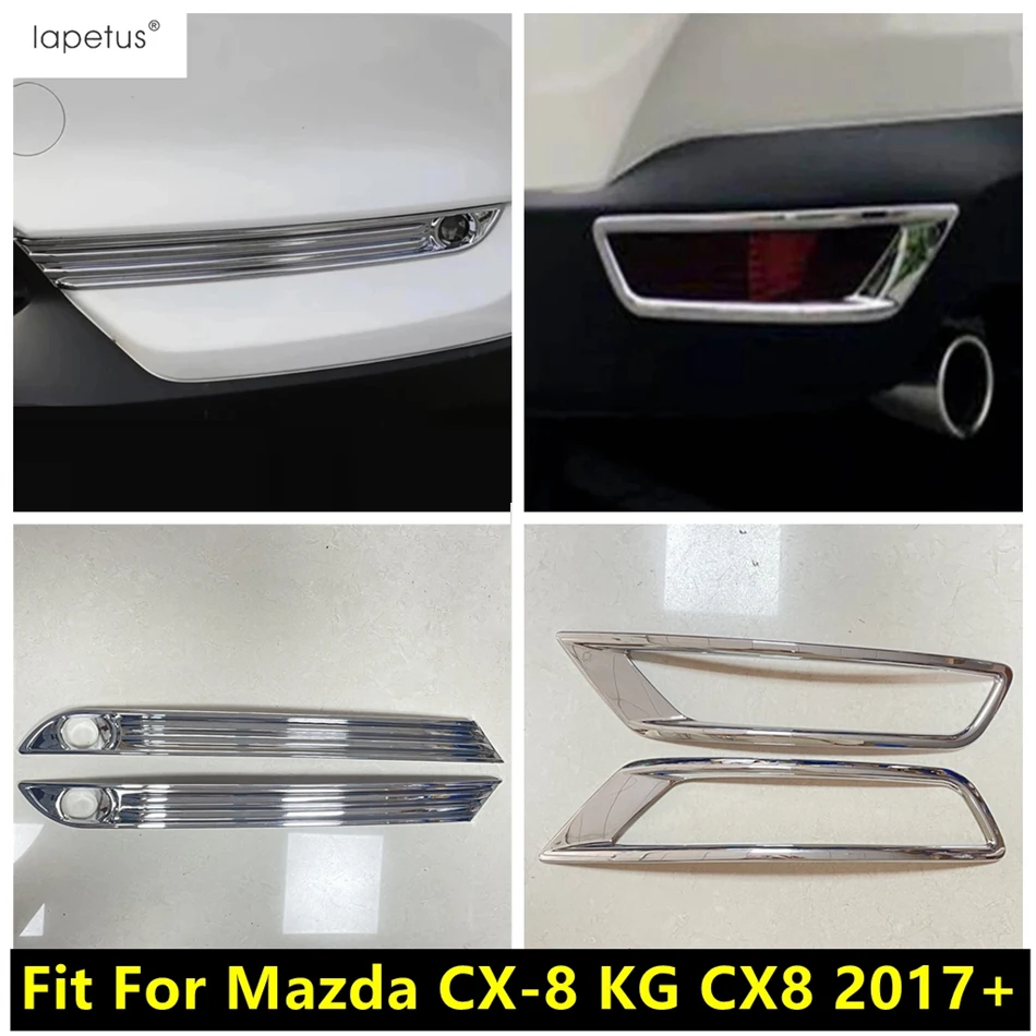 

Car Front Rear Fog Light Lamp Eyebrow Frame Decoration Cover Trim ABS Chrome Accessories Fit For Mazda CX-8 KG CX8 2017 - 2021