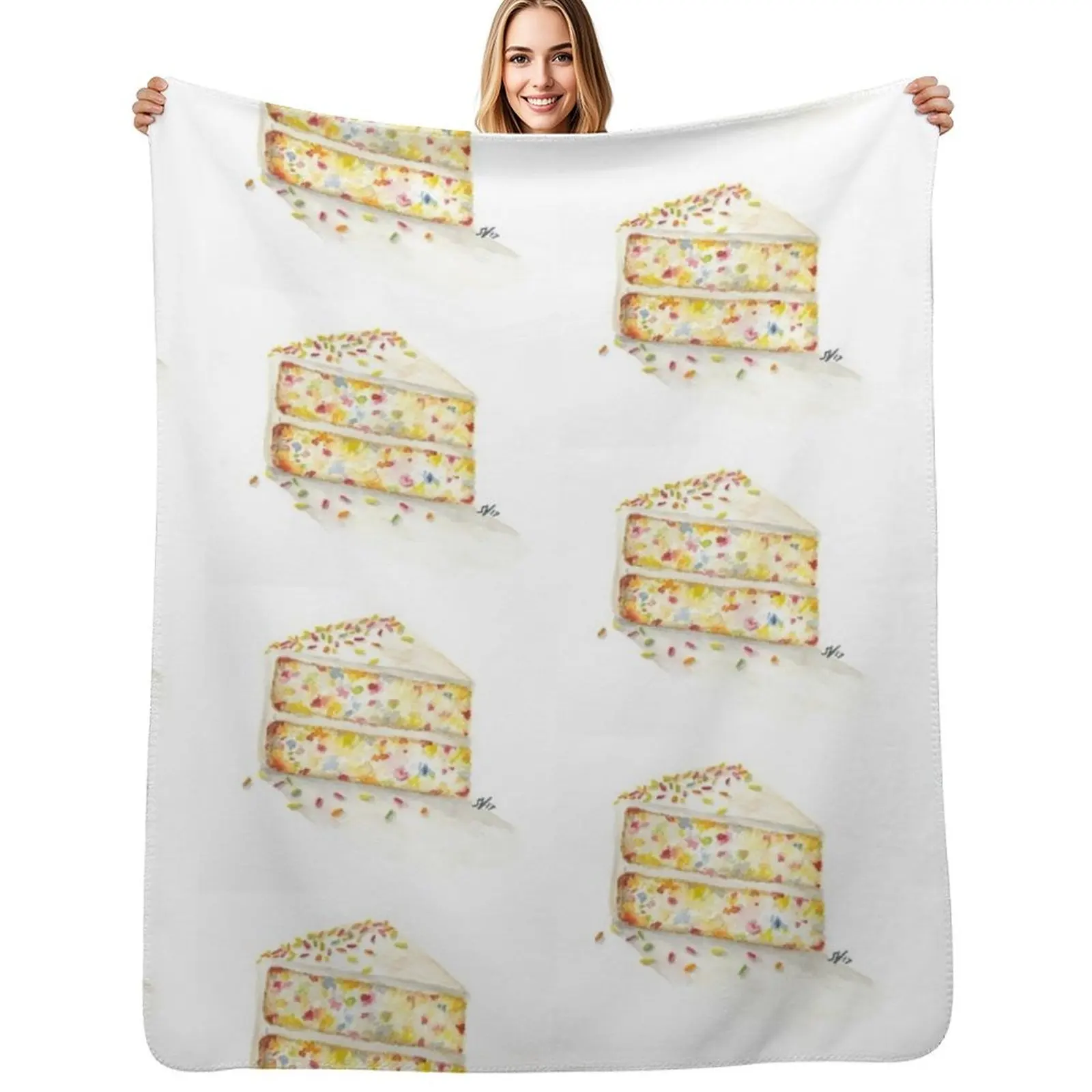 Birthday Cake Throw Blanket halloween Warm Cute Tourist Thermals For Travel Polar Blankets