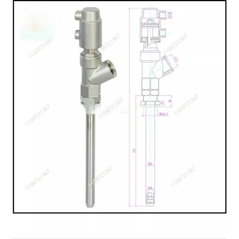 

Stainless steel DN15-27 series vertical pneumatic filling and discharging nozzle valve for equipment in daily chemical industry