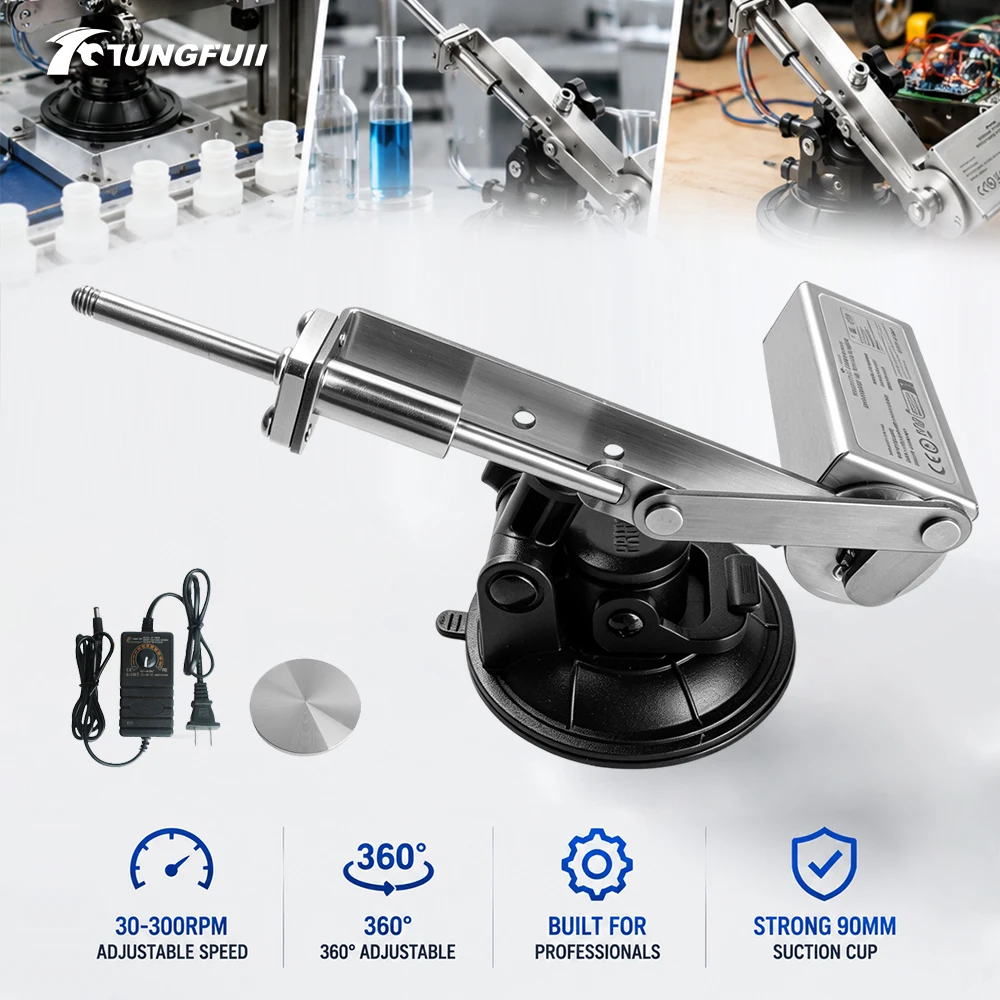 Tungfull Reciprocating Linear Actuator 45mm Stroke 30-300RPM DIY Automatic Push Pull Reciprocating Machine With 90mm Suction Cup
