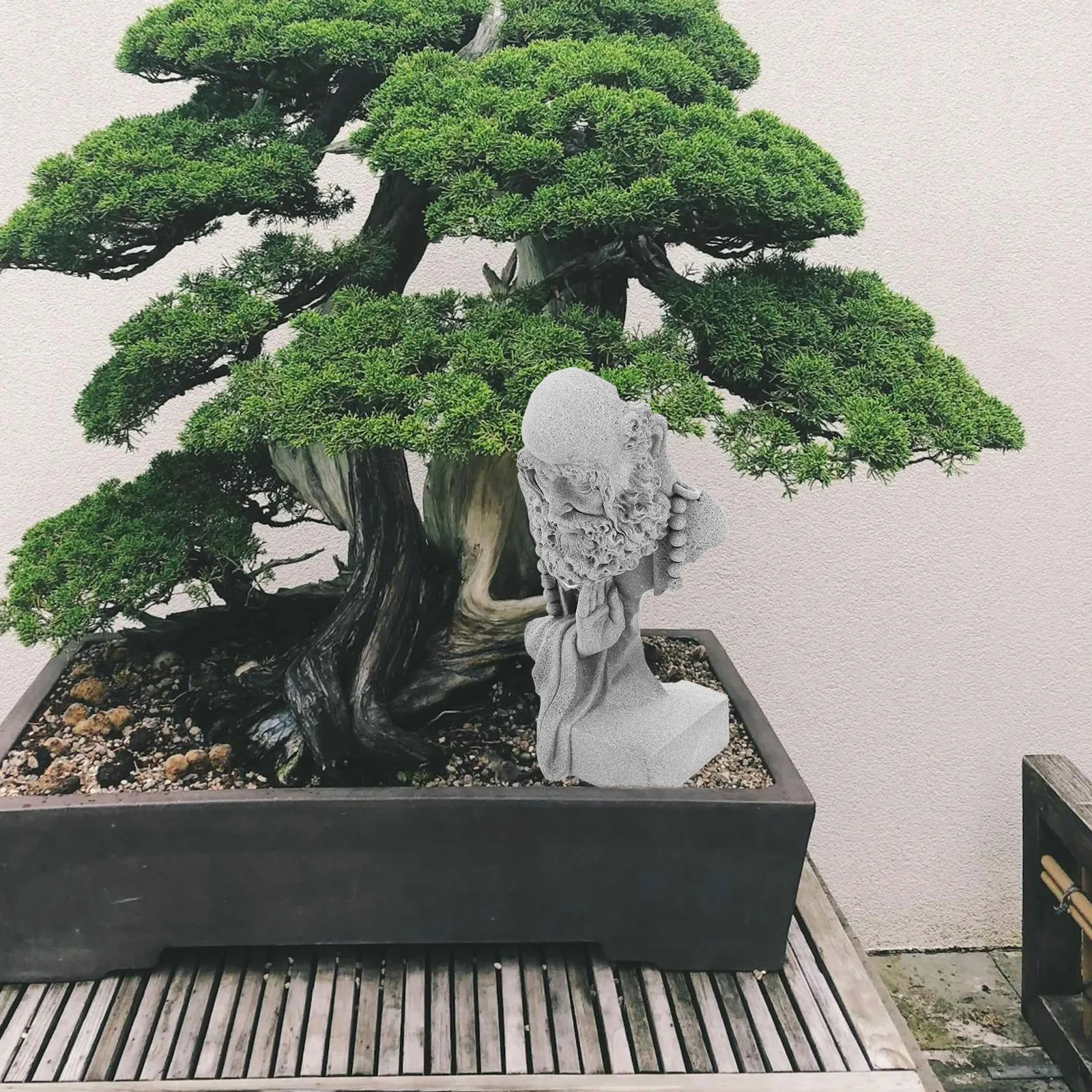 

1pc Stone Sleeping Buddha Statue Garden Outdoor Sculpture Decoration Zen Home Patio Statues Feng Shui Decorative Garden