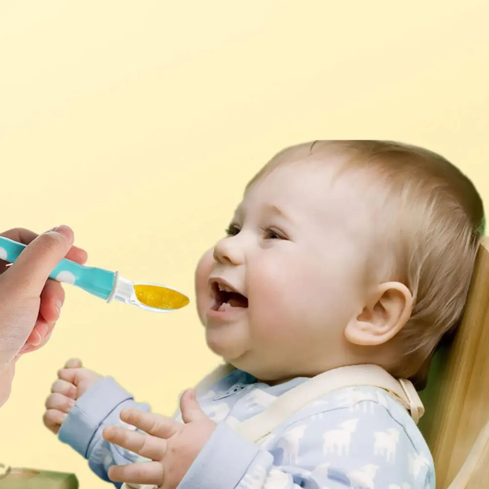 

3 Pcs Silicone Spoon Baby Training Tableware Newborn Feeding Spoons Wear Resistant Break Resistant Non Sticky Ergonomic Design