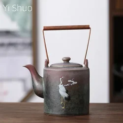 Bule Retro Minimalista, Antigo pote de chá de cerâmica, Chengxiang Ti Liang Hu Forno Potenciômetro De Chá De Cerâmica Grossa, Yang Shui Hu Retro Tea Pot