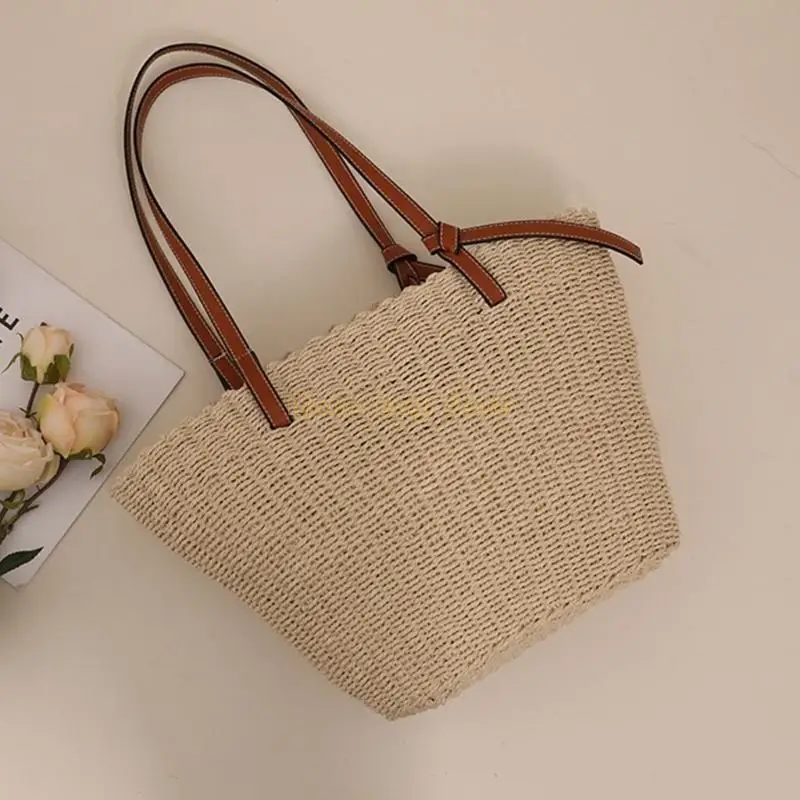 

X90D Large Capacity Casual Tote Bag for Women Summer Beach-Bag Straw Shoulder Bag