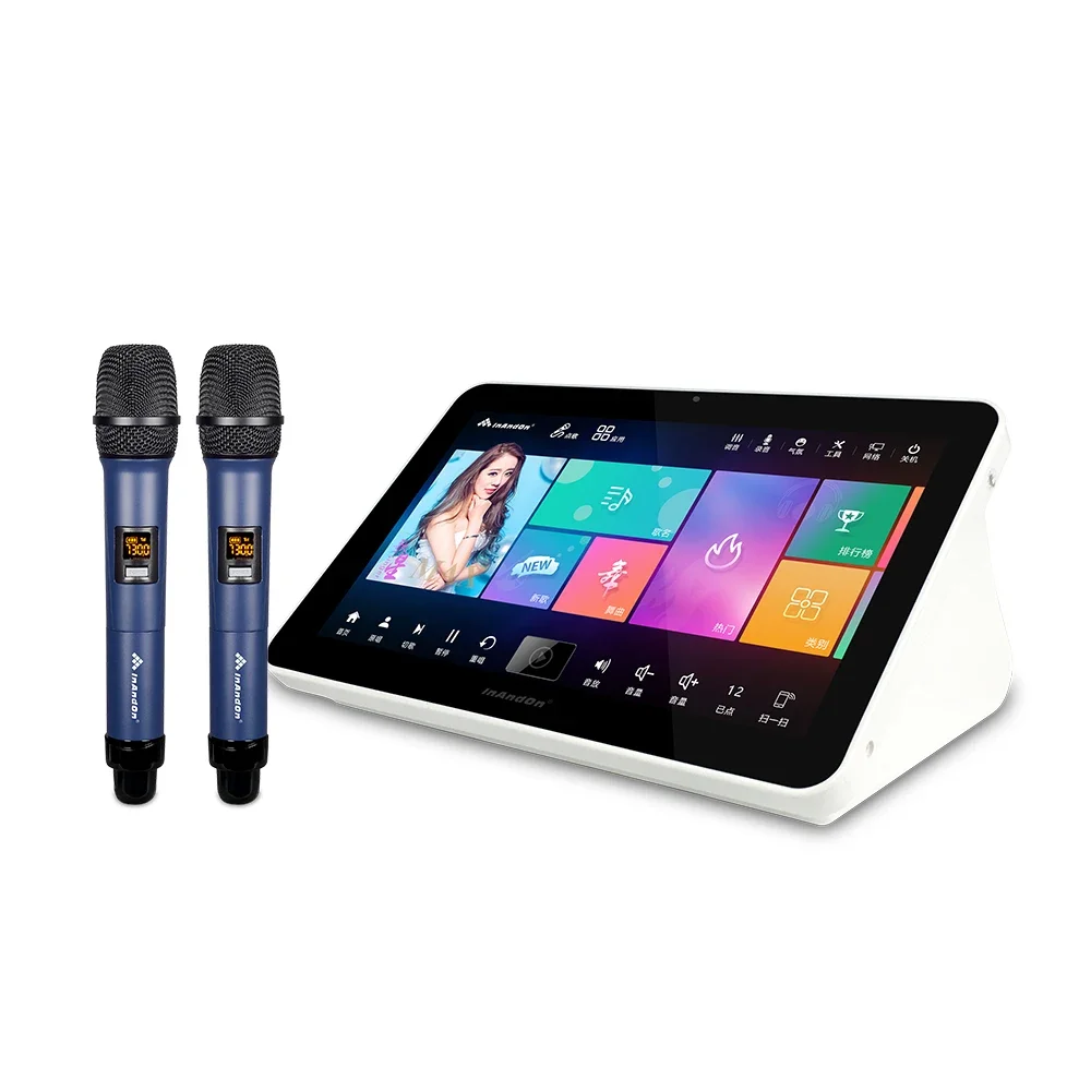 

InAndOn 15.6" Karaoke Machine Set 4TB HDD Five In One KTV Player Machine With Wireless Microphone Professional Karaoke Set