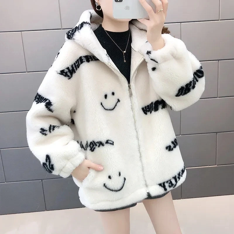 Sheep Fleece Fur Overcoat Women Autumn Winter Fashion Comfortable Versatile Women's Faux Fur Coat For Female Lambhair Coats