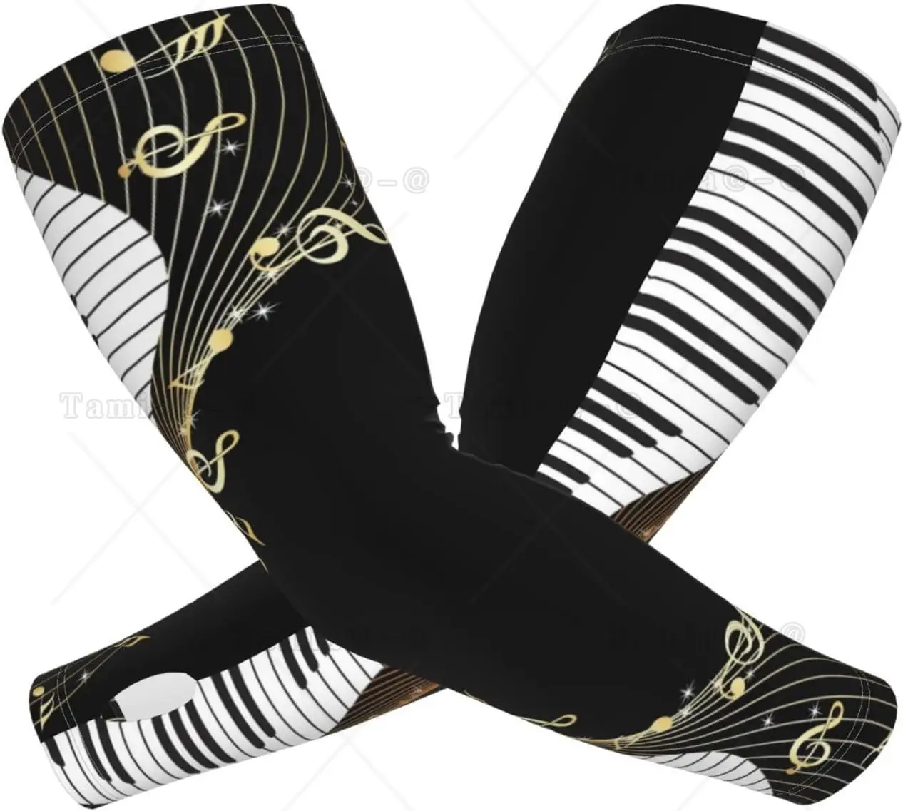 Music Note Cooling Sleeves for Women Men,Fashion Sun Protection Arm Sleeves With Thumb Hole for Outdoor Sports