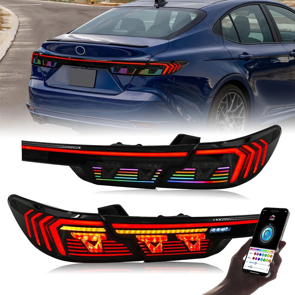 

1Set RGB LED Tail Light Assembly Center Trunk Lamp For Toyota Camry 2024-2025 Rear Lamps Accessories Plug and Play