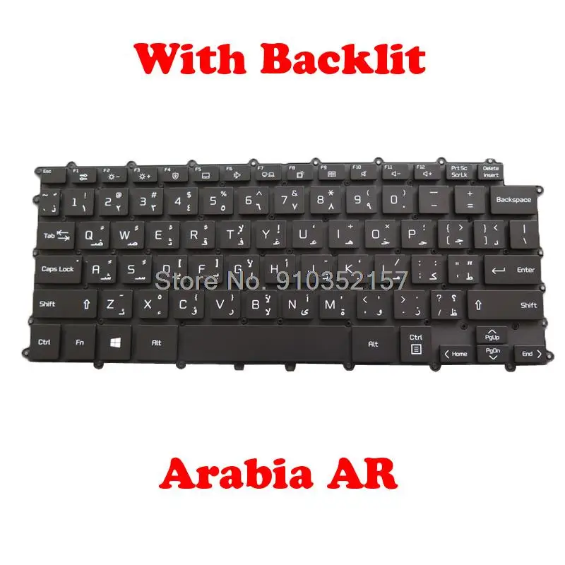 Imagem -06 - Teclado Retroiluminado para Laptop sem Moldura Apto para lg 14z90p 14z90p-g 14z90p-k Polônia Espanhol sp Itália Inglês po Arábia ar Coreano kr