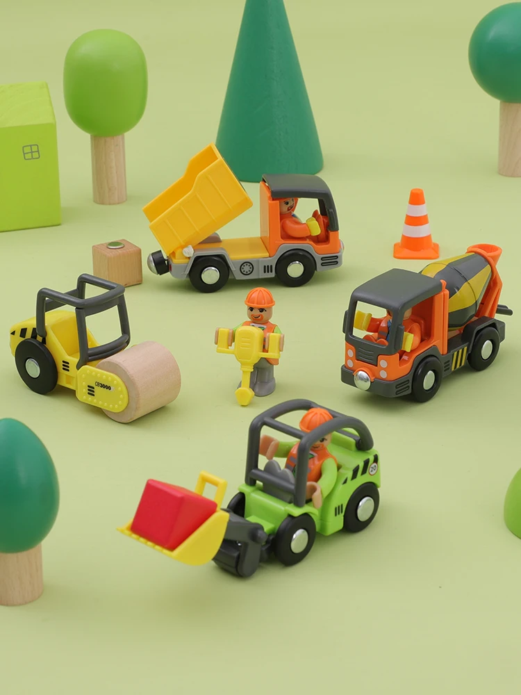 Jouets de train de voie magnétique en bois pour enfants, accessoires de voiture, extensible, lomatéritive, véhicules ferroviaires, cadeaux