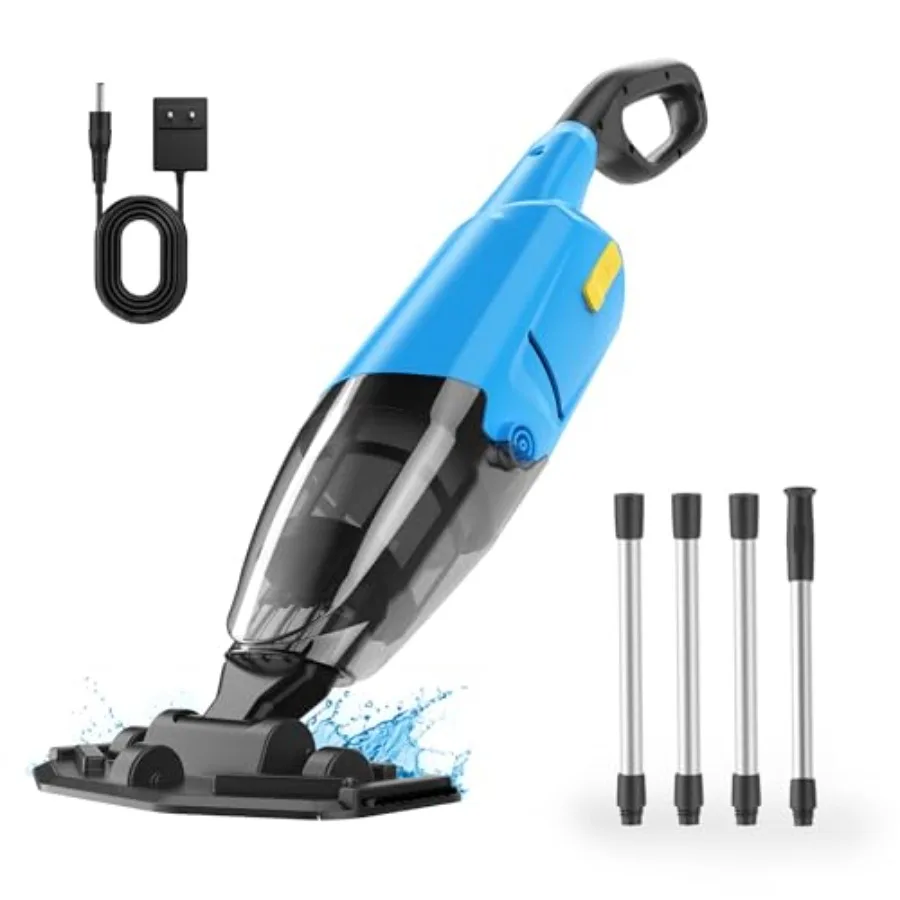

Handheld Pool Vacuum for Inground and Above Ground Pools with Powerful Suction up to 15 GPM Black Head for Leaves and Debris Id