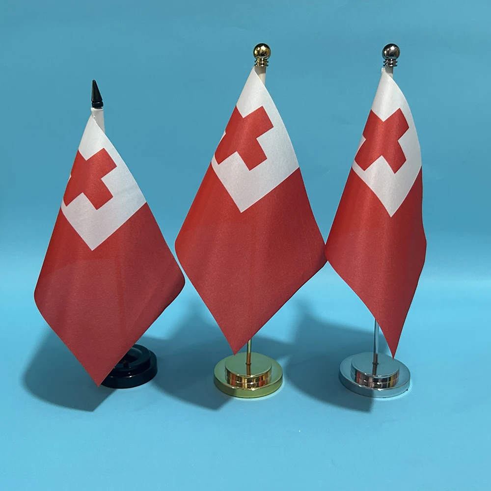 

SKY FLAG Office Desk Flag Of Tonga flag 14x21cm polyester Tonga flag National Flag Country Banner Desk Ornaments Flags