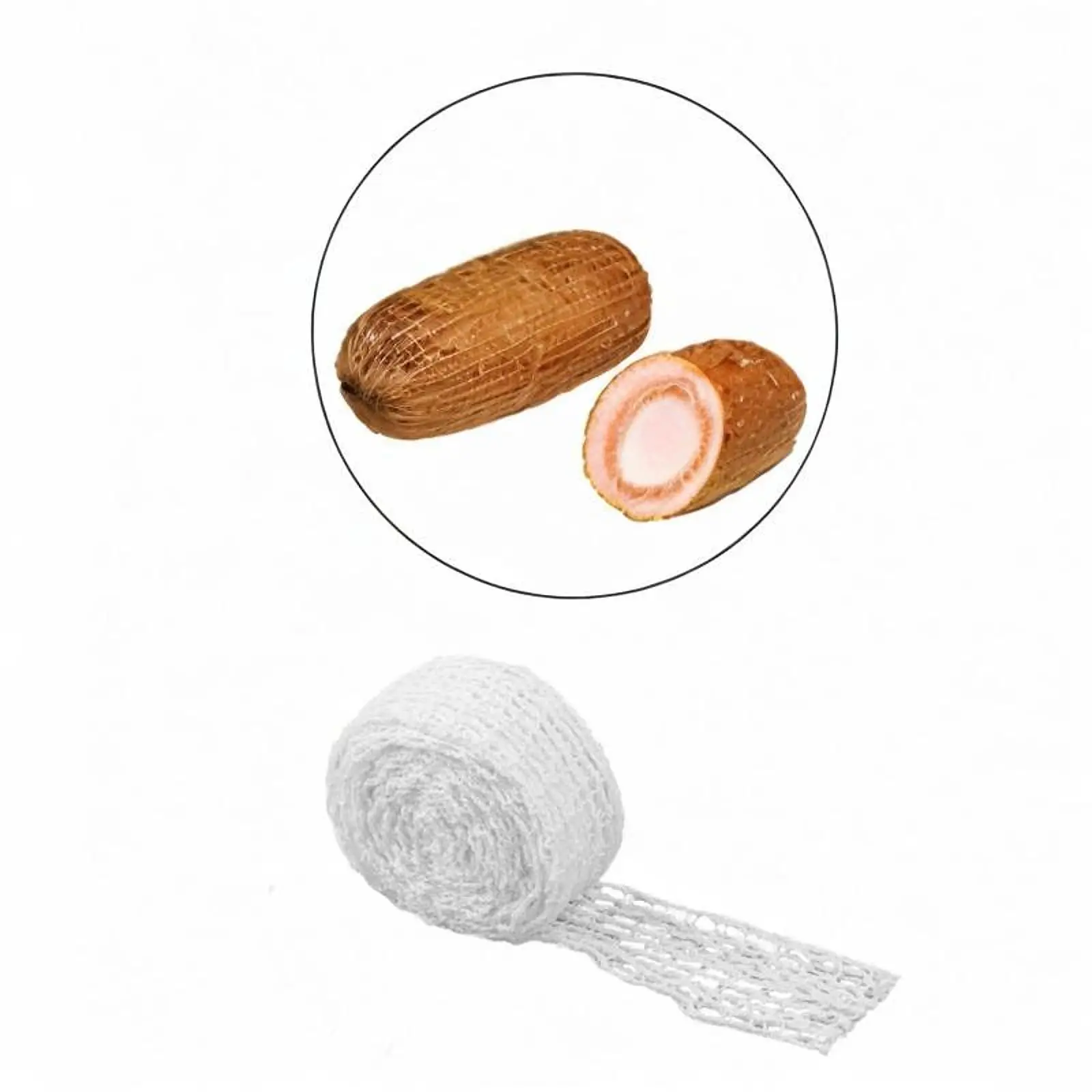 Rete per carne Rotolo Elastico multiuso per imballaggio di salsicce Rete per prosciutto per pollame per barbecue Cucina Cucina Grigliare pollo