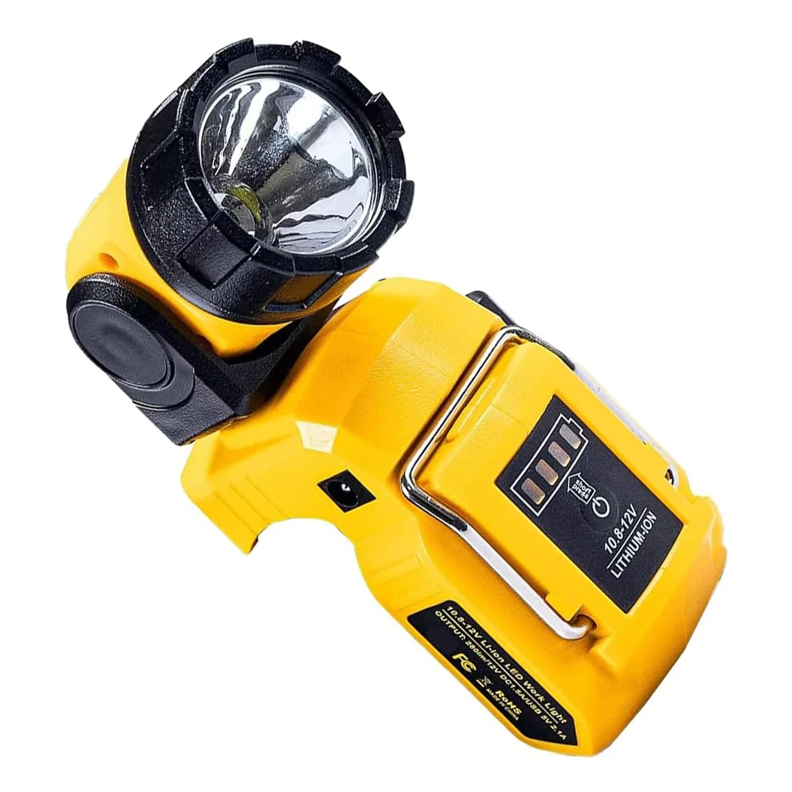 High Power LED Flashlight Outdoor Emergency Camping Hiking Torch Portable Searchlight Hand Lamp For Dewalt 10.8V-12V Battery Pin