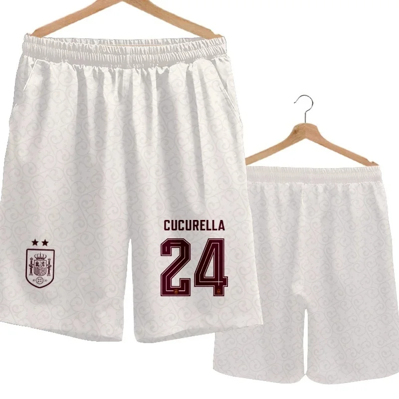 2026 Spanien Team Uniform Yamal Fußball Fan Uniform Schnelltrocknende Kurze Hosen Herren Freizeithosen Sporthosen Familie Kinder T-Shirts 3D – Detail 12