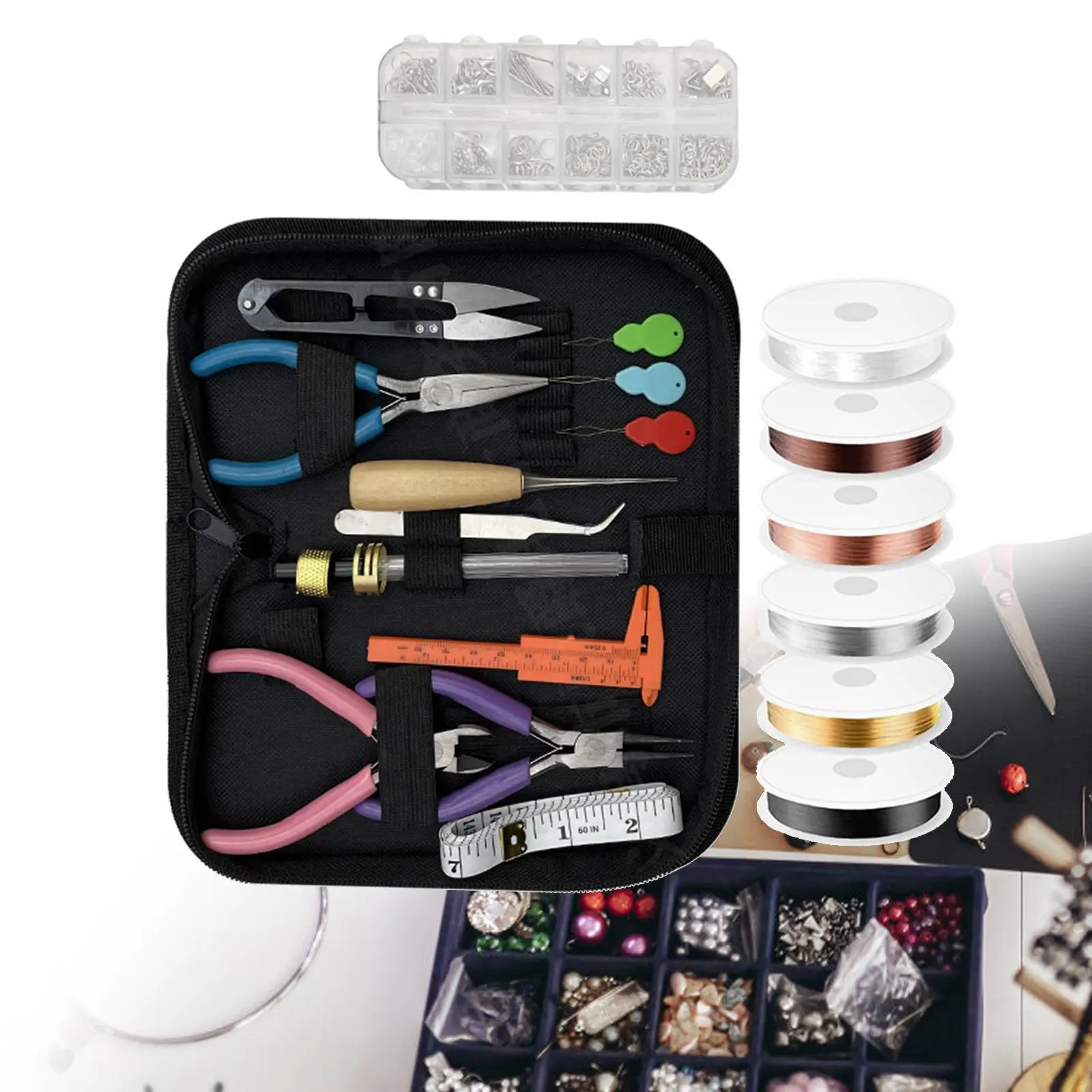 

Wire Wrapping Jewelry, Making, Jewelry Supplies Kit Jewelry Pliers Jewelry Repair, Tools Repair, and Beading, Supplies Kit