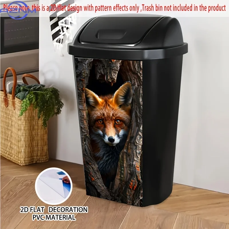 of Fox Stickers Designed for Tree Cavities, Featuring Self-Adhesive Properties. These Durable And Removable PVC Decorative Sti