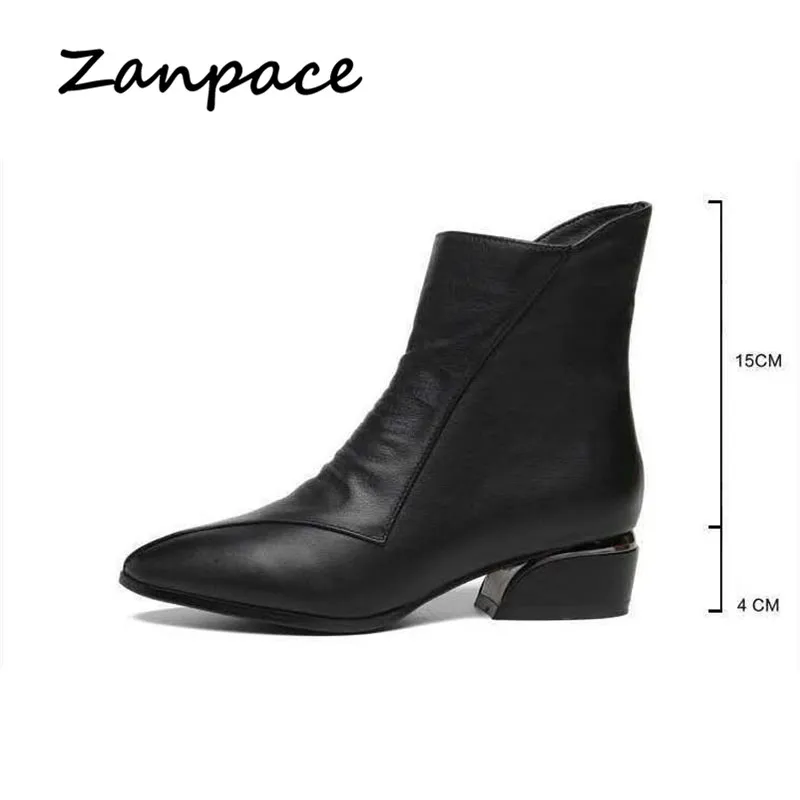 ZANPACE 2022 moda inverno stivali alti da donna tenere in caldo scarpe da donna in pelle con punta a punta più stivaletti da donna con piattaforma