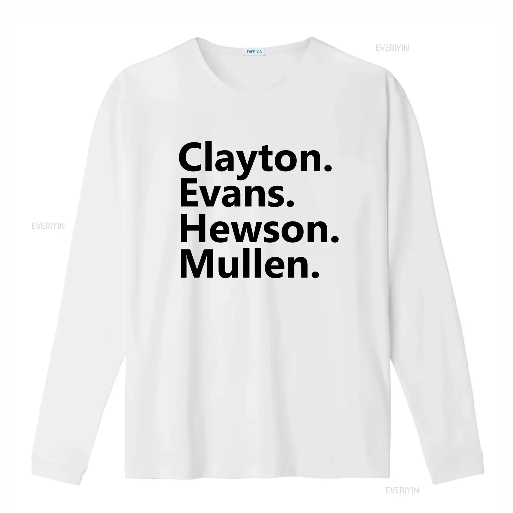 Men'S Clayton Evans Hewson Mullen U2 T Shirt with Vertical Text Print Casual Round Neck All Season Fit Minimalist Everyday