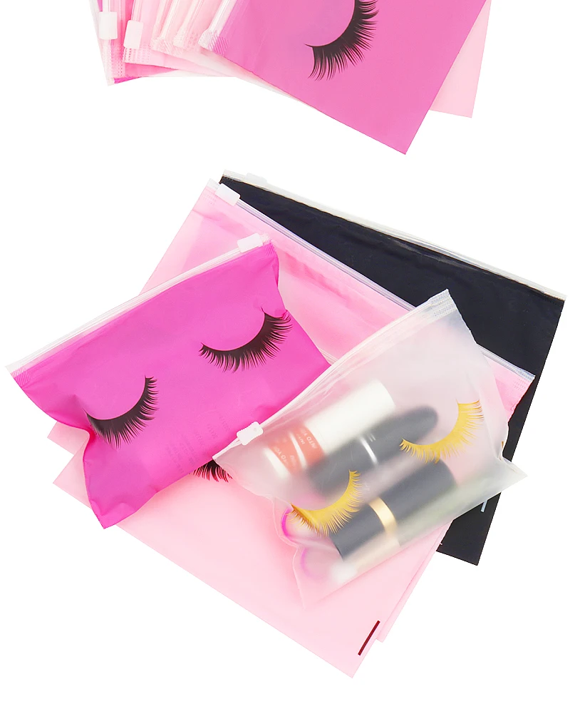 10 stücke Wimpern Nachsorge Taschen Mit Reißverschluss Kulturbeutel Make-Up Tasche Kosmetische Reise Schönheit Werkzeug Verpackung Lash Verlängerung Liefert – Detail 10