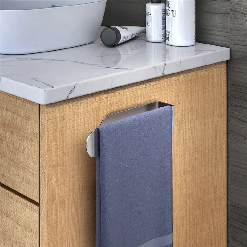 AS60-Hand Towel Holder,Hand Towel Bar,Self Adhesive Bathroom Towel Bar Stick On Wall,SUS 304 Stainless Steel Brushed, Durable Bl