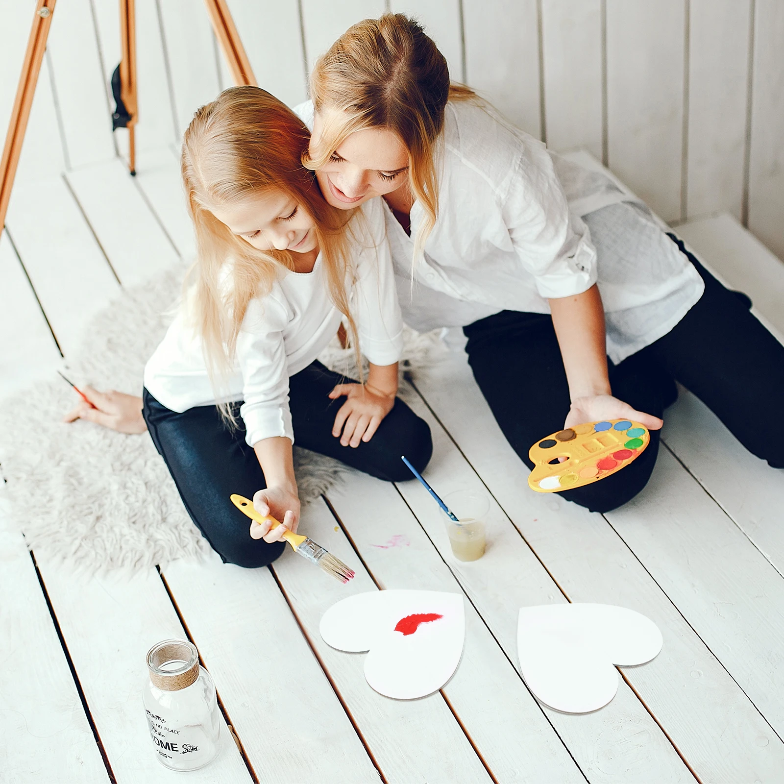 

Oil Painting Board Cotton Canvas Heart Shape Panels for DIY Supplies Blank Watercolor Drawing Boards Small Size