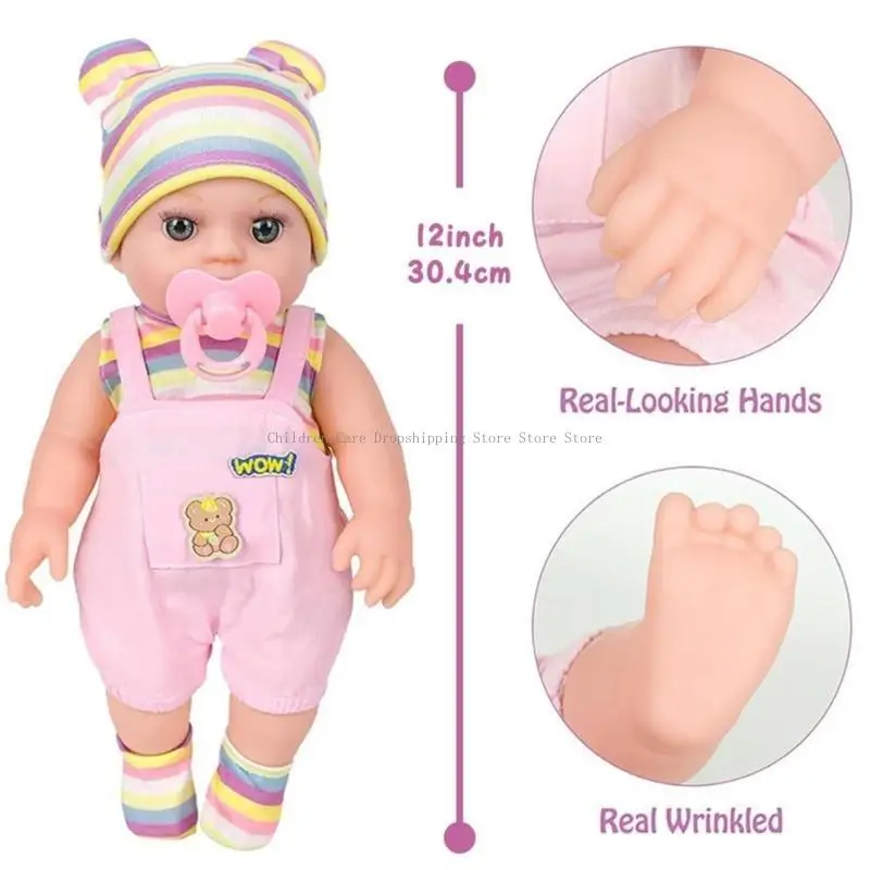 Regorns Reborns Caucasian Dolls Life Like Baby Girl Doll Education Toy 30 ซม.