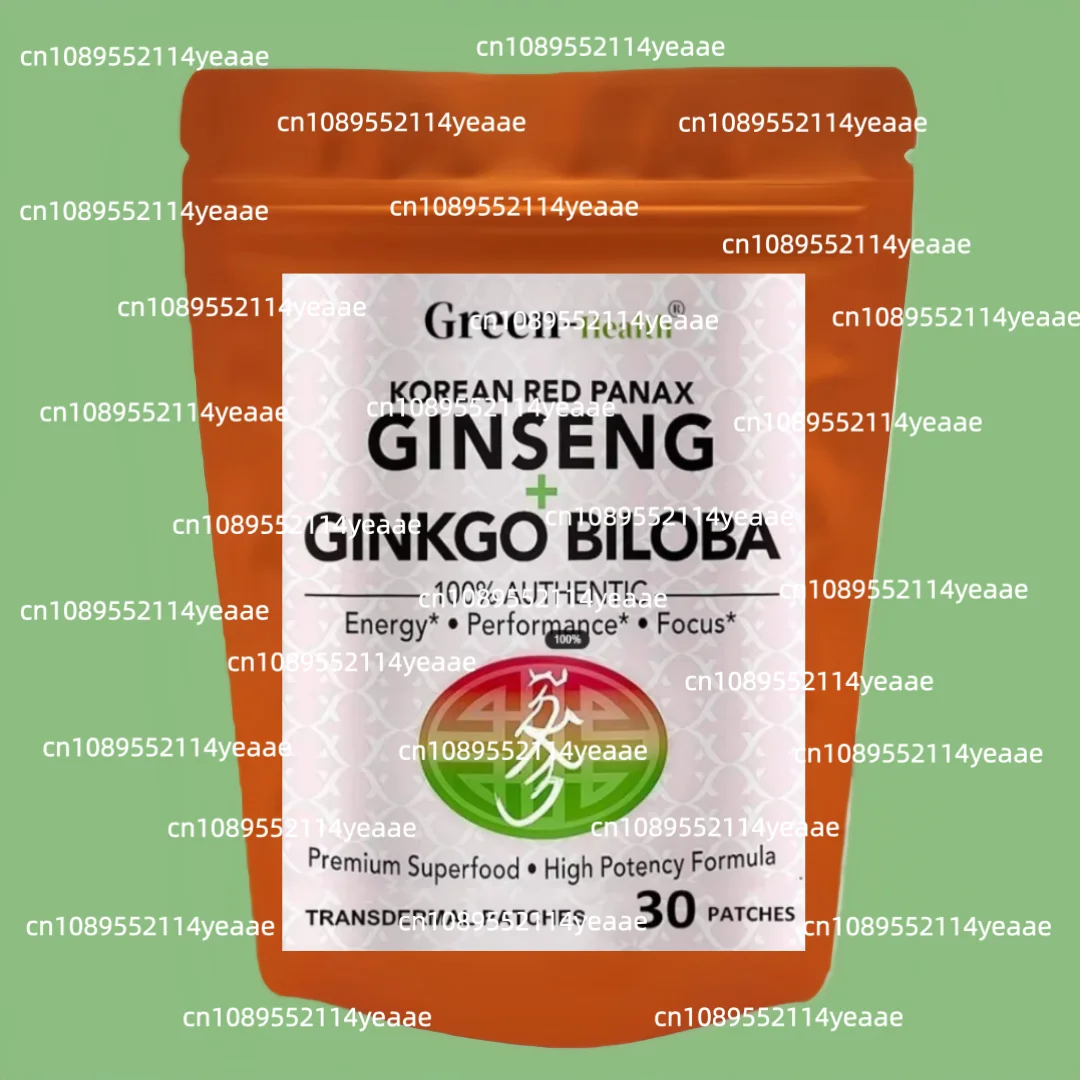 30 Patches Korean Red Panax Ginseng Transdermal Patches With Ginkgo Biloba Energy, Performance Focus for Men & Women