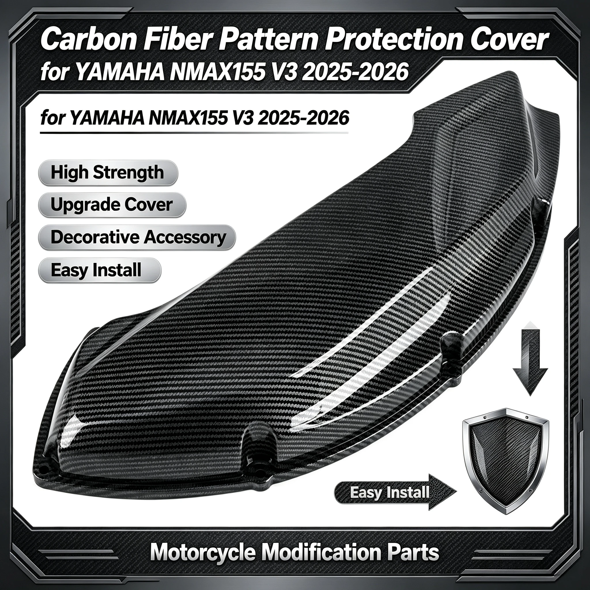 ヤマハ-nmax155-v3-2025-2026用-カーボンファイバーパターン-高強度保護カバー-バイク・スクーター装飾アップグレードアクセサリー