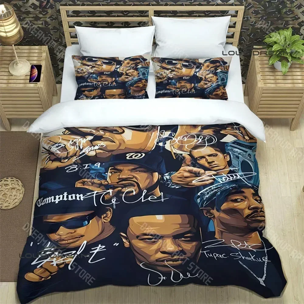 2026 3D Print 2PAC Hip Hop Rapper Bedding Set Twin Queen King Full Size Single Double Duvet Cover Pillowcase Bed Boys Girls Adul