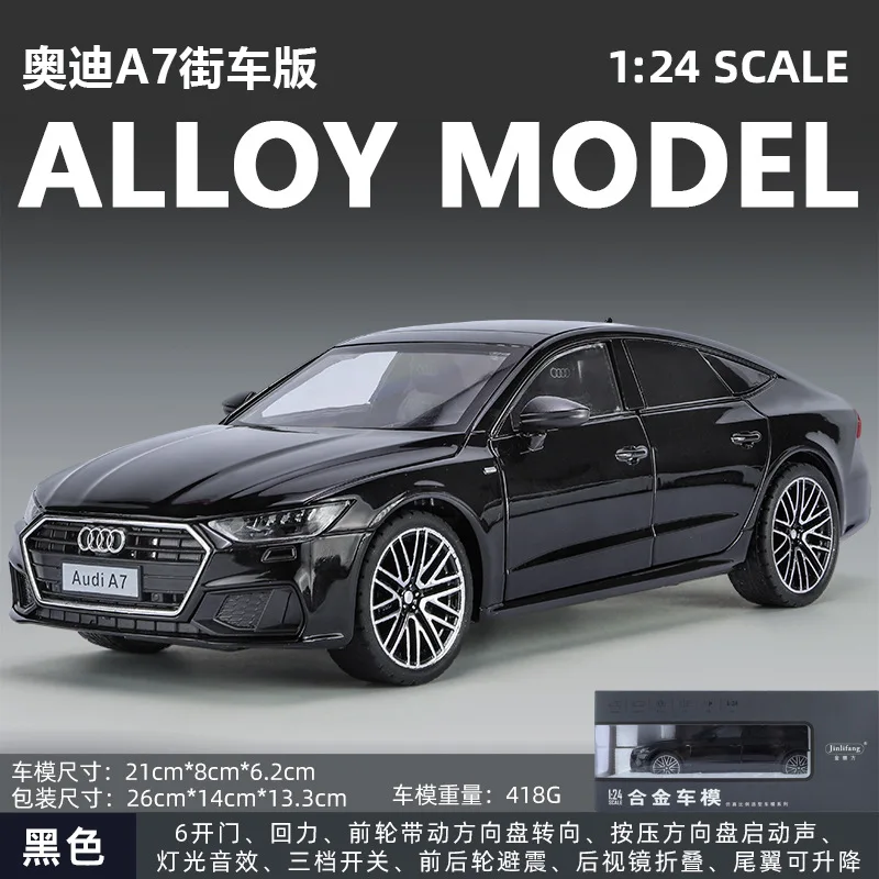 1:24 Audi A7 aluminiowy Model samochodu Diecasts metalowa zabawka wysokiej symulacji kolekcja światła dźwiękowego chłopiec na prezenty urodzinowe dla dzieci C320