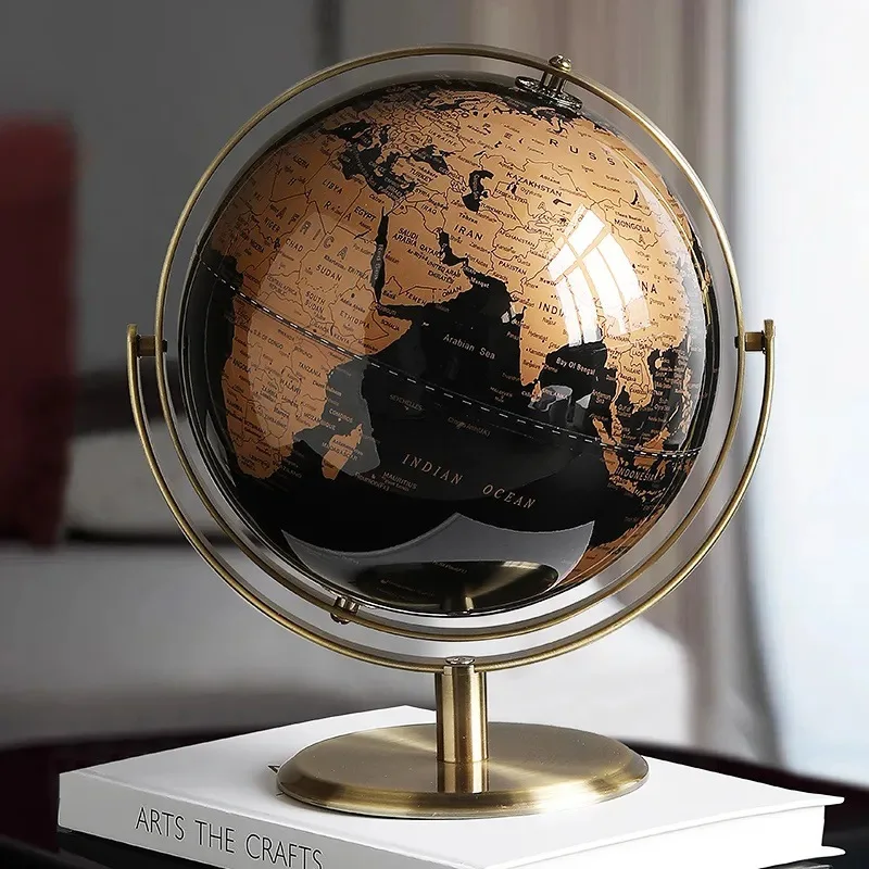 Retro Globe Decorations, Creative Globe Light, Luxury Display Styling, Vintage Family Wine Cabinet Decoration, Bookcase Decorati