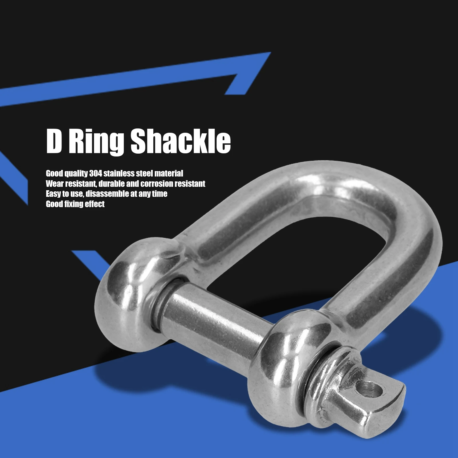 

D Shackle 304 Stainless Steel Screw Pin Chain Connector Marine Land Lifting Tool D Shape Shackle Shackle Screw Pin