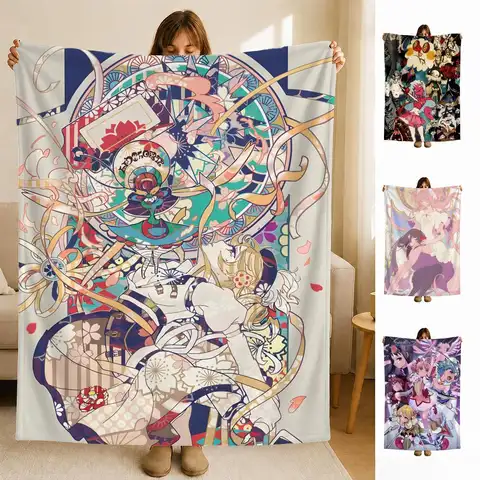 anime M-Magical M-Madoka Throw Soft Flannel Blanket for Bed Bedroom Sofa Picnic Throw Skin-friendly Breathable Gift Cover