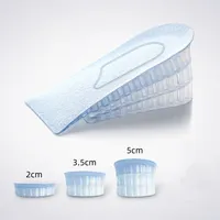 Silicone Height-increasing Insoles Women Men Half Insole 3-layer Air-cushioned Height-increasing Insoles 2cm/3.5cm/5cm 1 Pair