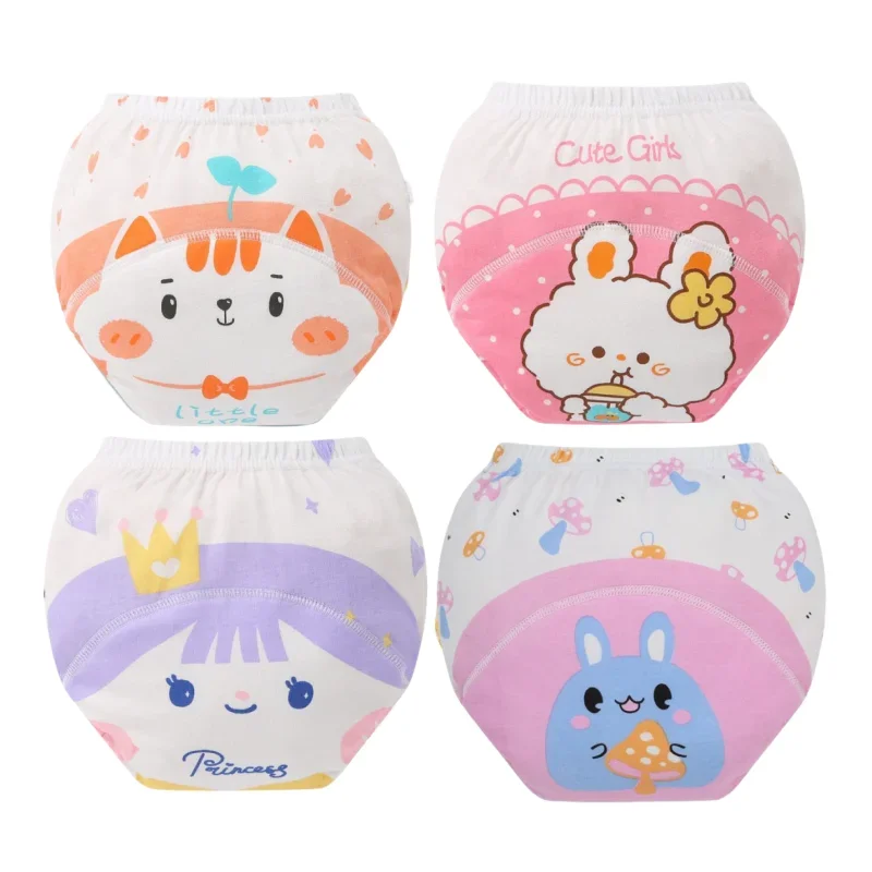 

4PC Boys Girls Diapers Panties Baby Potty Training Pants Children's Cotton Urine-proof Underwear