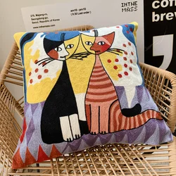 Picasso Embroidered Decorative Throw Pillowcases Abstract Creative Decoration Cushion Cover for Home Sofa Pillow Cover 45x45cm