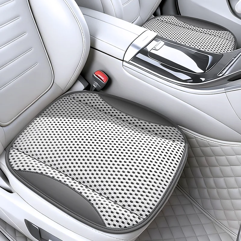 Hollow Mesh Sandwich Mesh Universal Car Seat Cushion Stitched with Premium Nappa Leather Edging Breathable and Comfortable Gifts - view 3
