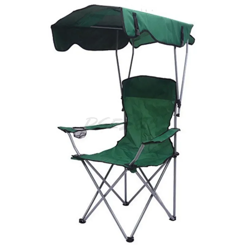 Folding Canopy Chair with Shade Portable Recliner Beach Chair Leisure Fishing Beach Outdoor Garden Lawn Camping Chair