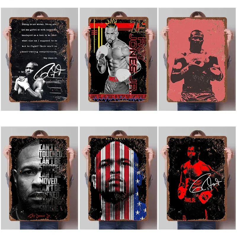 Roy Jones Jr Boxer Metal Posters Custom Vintage Metal Signs Wall Art Retro Tin Plaque for Man Cave Decoration Bedroom Desk Decor