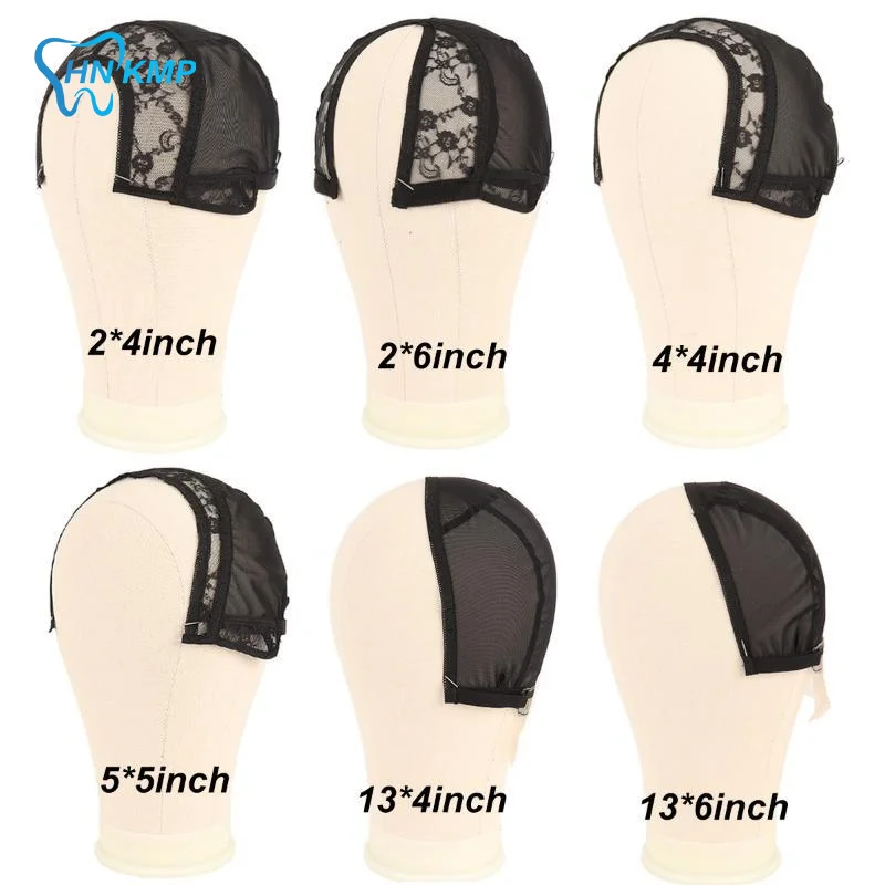 Black 2*4 2*6 4*4 5*5 13*4inch Wig Making Cap Invisible Lace Edge Adjustable Lace Wig Cap With Drawstring With Silicone Wig Caps